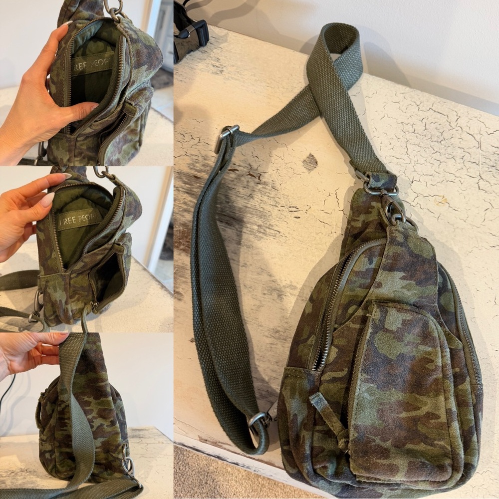 Camouflage Sling Bag FREE PEOPLE Cross body like new leather